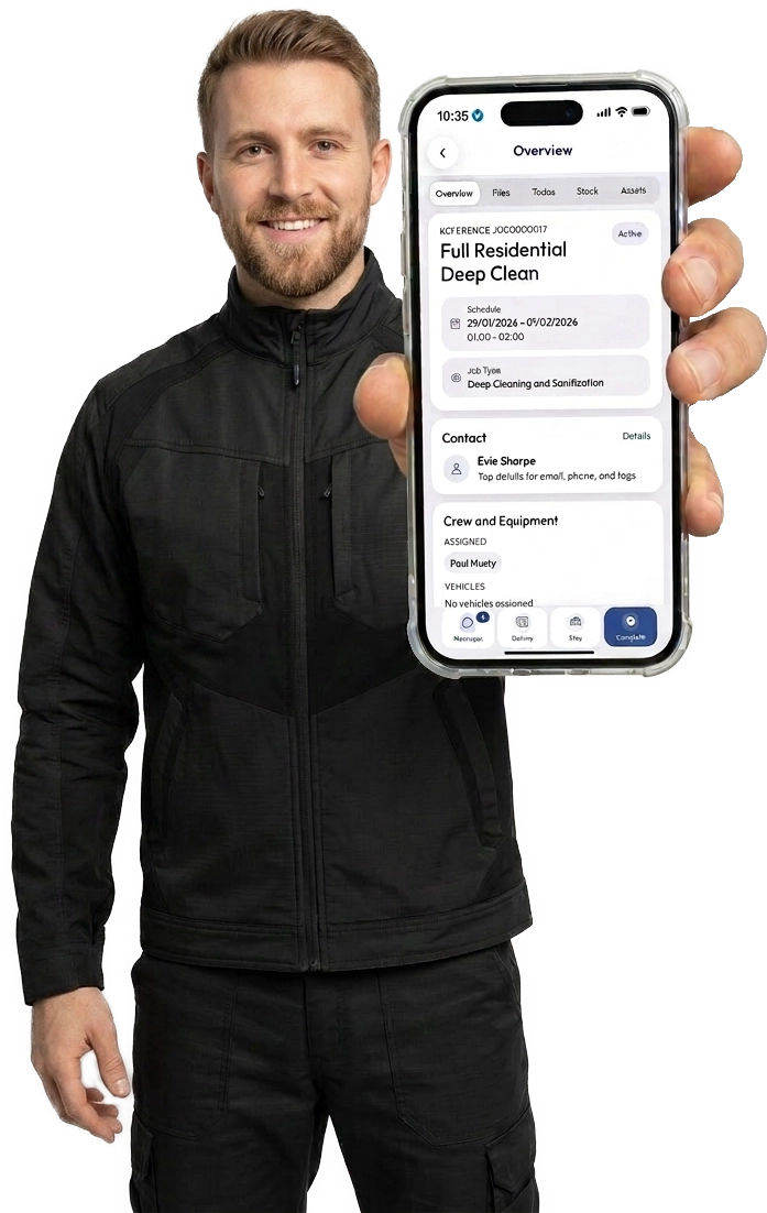 Cleaning team at work