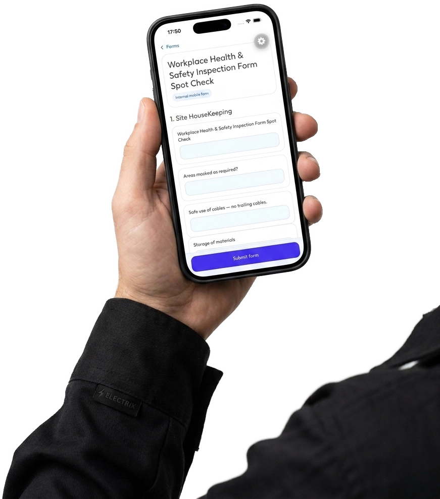 Electrician working on site