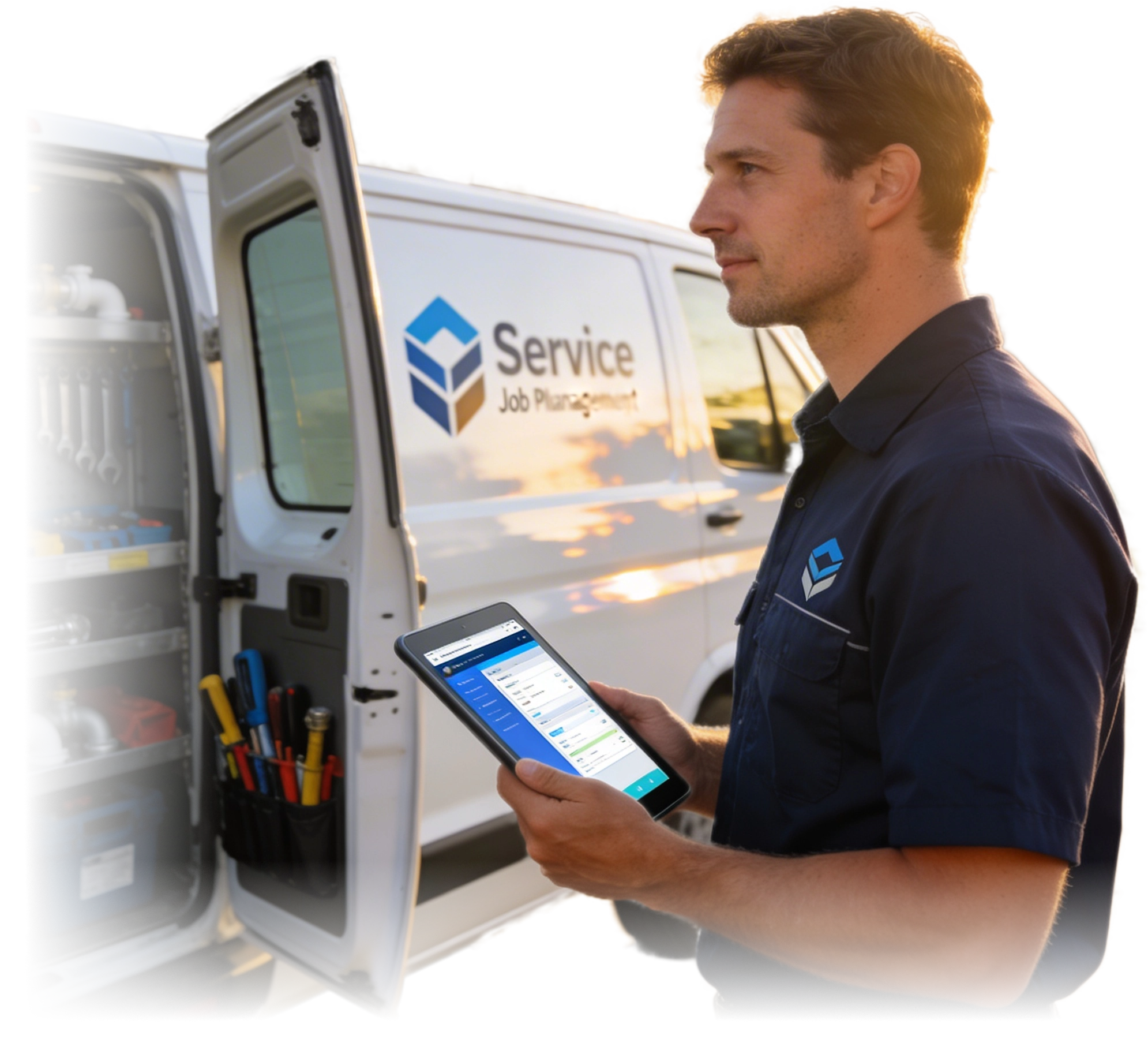 Plumber by service van